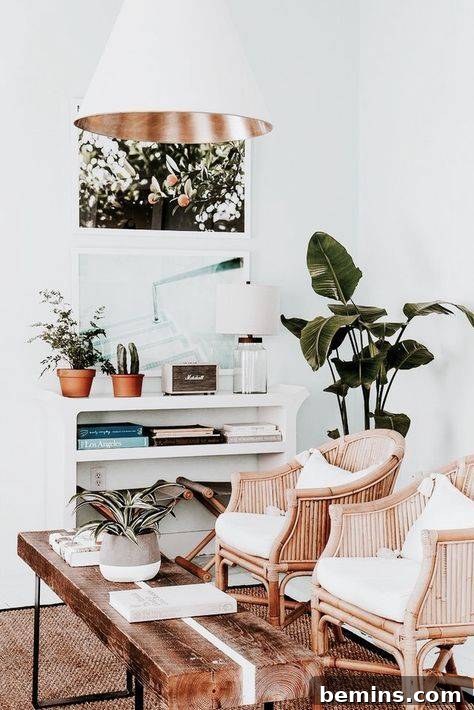 Autumn Hues: Elevating Your Living Space with Textural Accents 10 Living room featuring rattan furniture, adding a natural texture