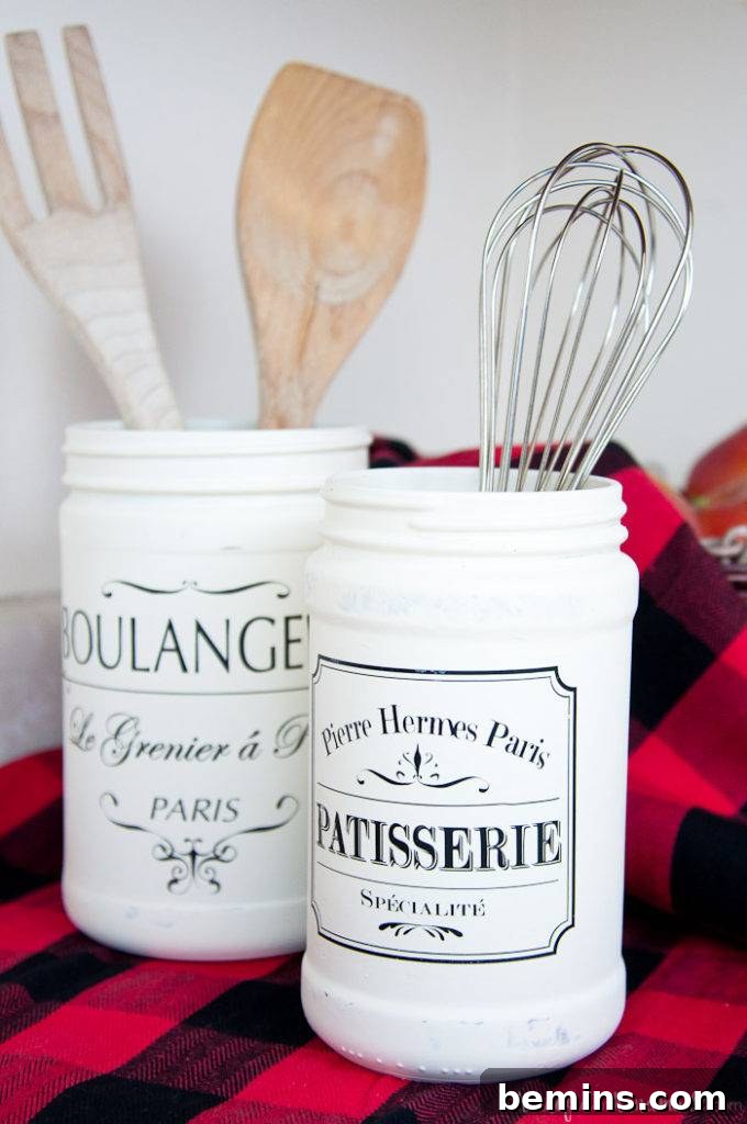 Farmhouse Kitchen Canister Made from a Glass Jar