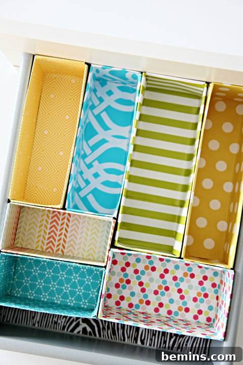 Drawer Dividers Made from Cereal Boxes