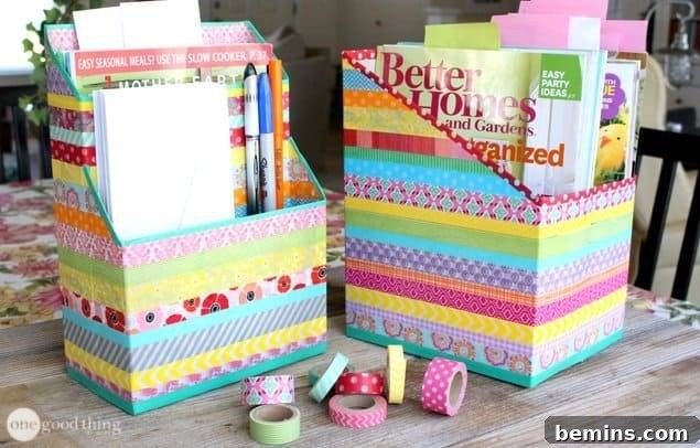 Magazine Holders Made from Cereal Boxes