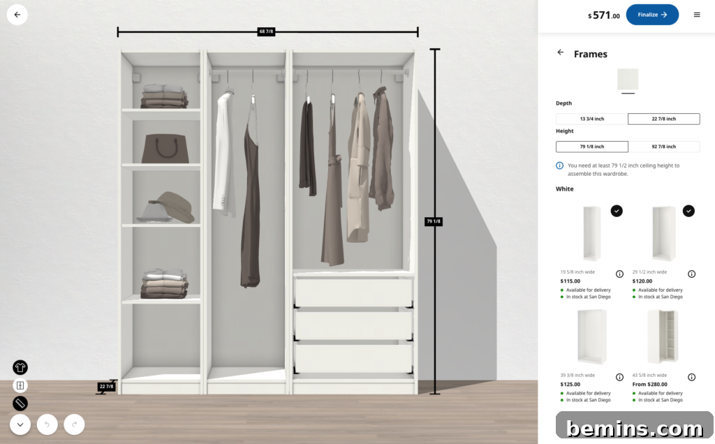 Crafting Your Perfect IKEA Closet: A Design Guide 21 Screenshot of IKEA PAX planner options.