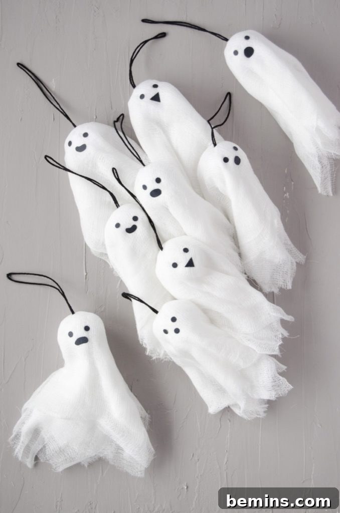 Step 5 in finishing a mini ghost banner