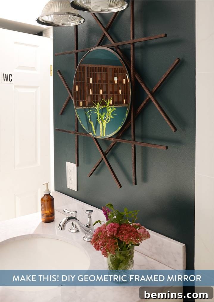 DIY Geometric Framed Mirror on Pinterest