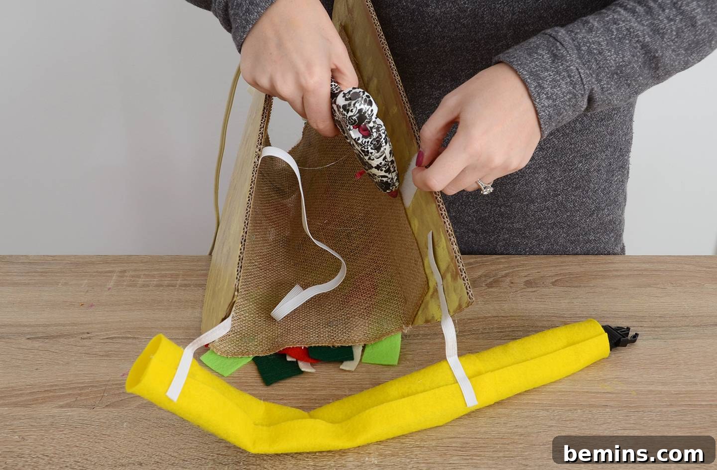 Measuring and attaching elastic and Velcro for a secure fit