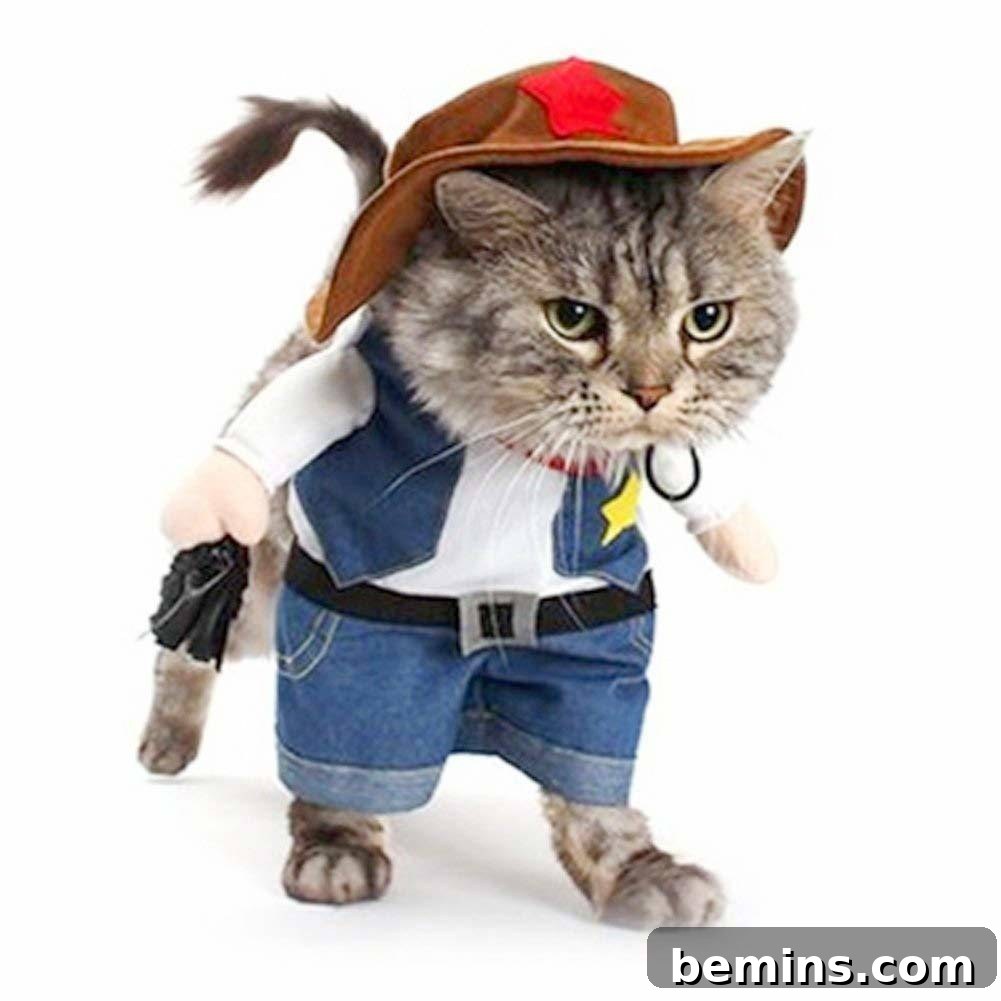 Halloween cowboy cat costume