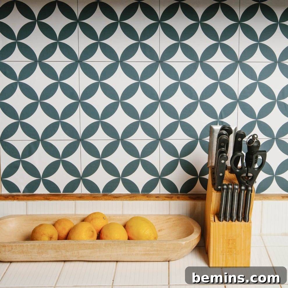 Budget-Savvy Backsplash Upgrades for Renters 9 Peel and stick farmhouse tile decal wallpaper