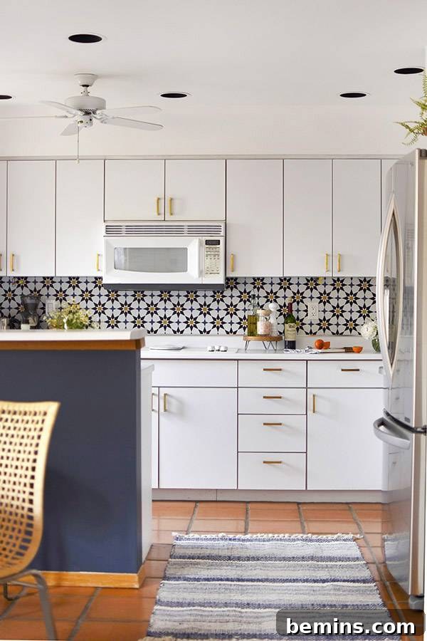 Budget-Savvy Backsplash Upgrades for Renters 12 Geometric wallpaper backsplash