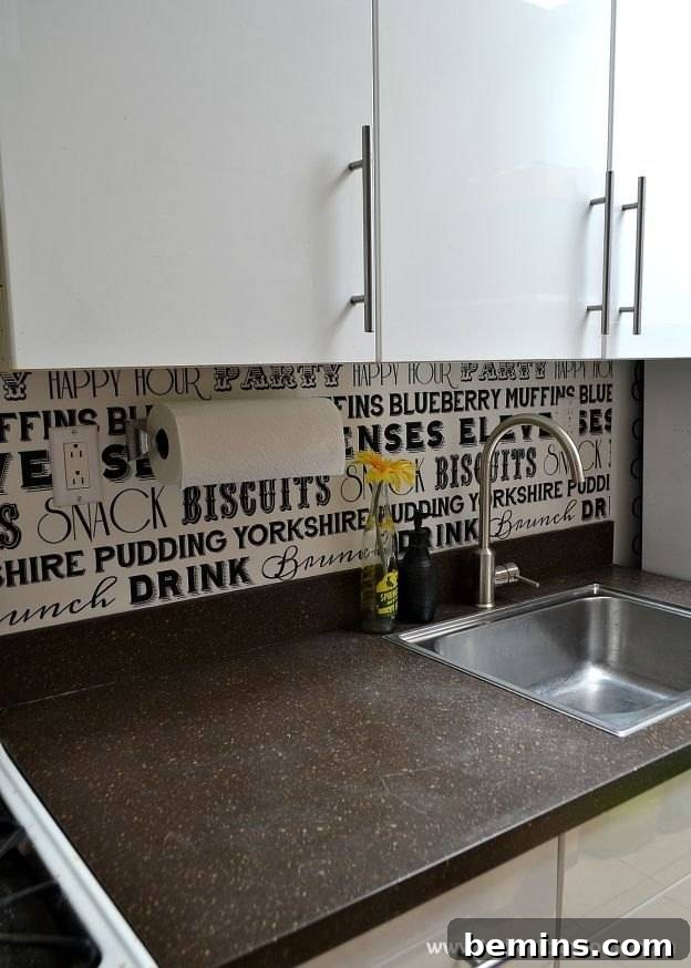 Budget-Savvy Backsplash Upgrades for Renters 14 Custom temporary wallpaper made with contact paper