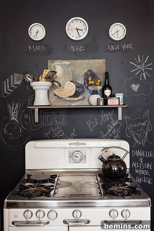 Budget-Savvy Backsplash Upgrades for Renters 23 Chalkboard kitchen backsplash