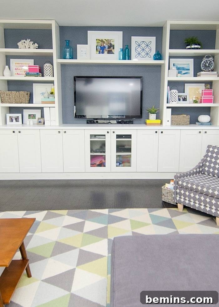 IKEA Entertainment Center Ideas for a Stylish Home 2 IKEA Entertainment Center: Faux Built-in