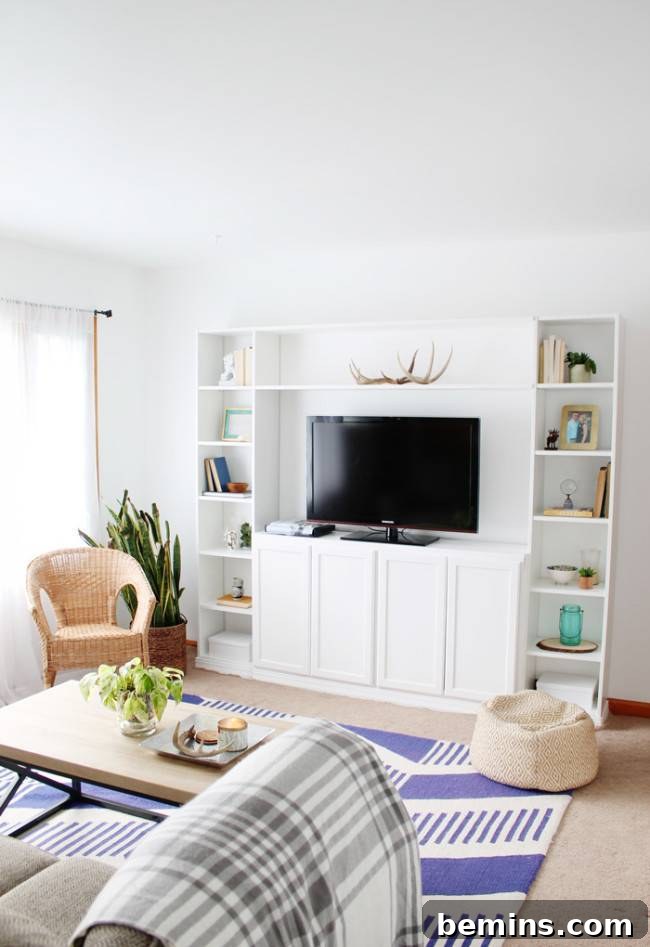 IKEA Entertainment Center Ideas for a Stylish Home 4 DIY IKEA BILLY Bookcase Entertainment Center