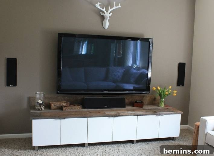 IKEA Entertainment Center Ideas for a Stylish Home 8 Rustic-Meets-Modern IKEA Entertainment Center