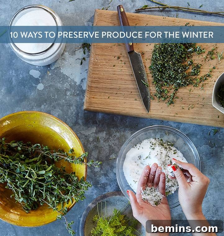Preserving the Harvest: 10 Winter-Ready Techniques 7 Person preparing food with herbs and spices, illustrating the versatility of preserved produce.