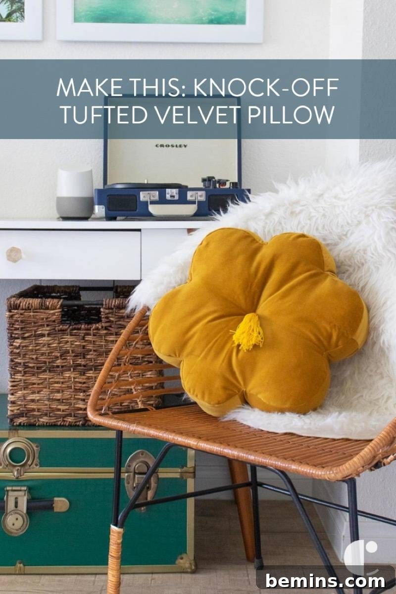 How to make a velvet tufted flower pillow