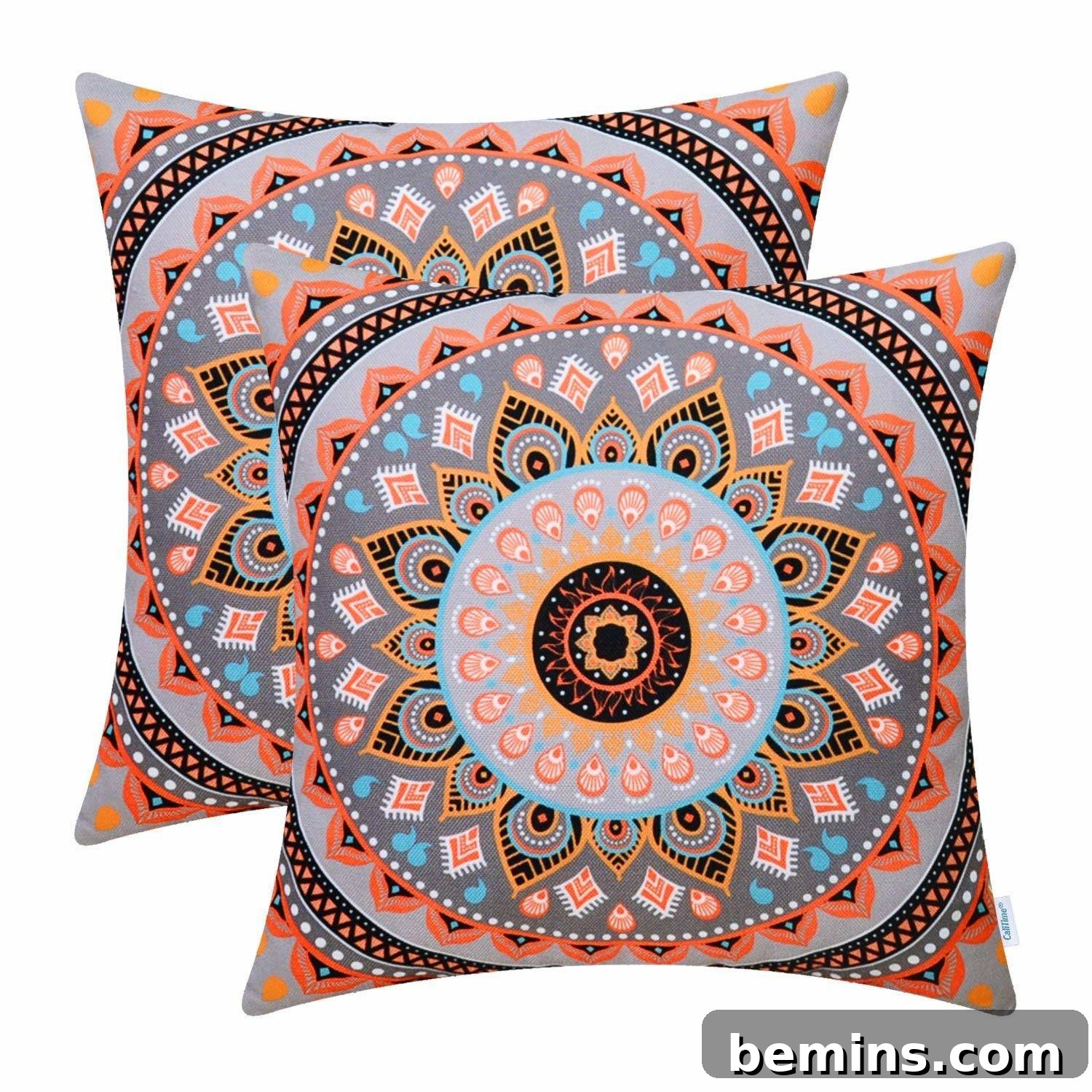 CaliTime Soft Canvas Throw Pillows: Retro Colors, Modern Comfort