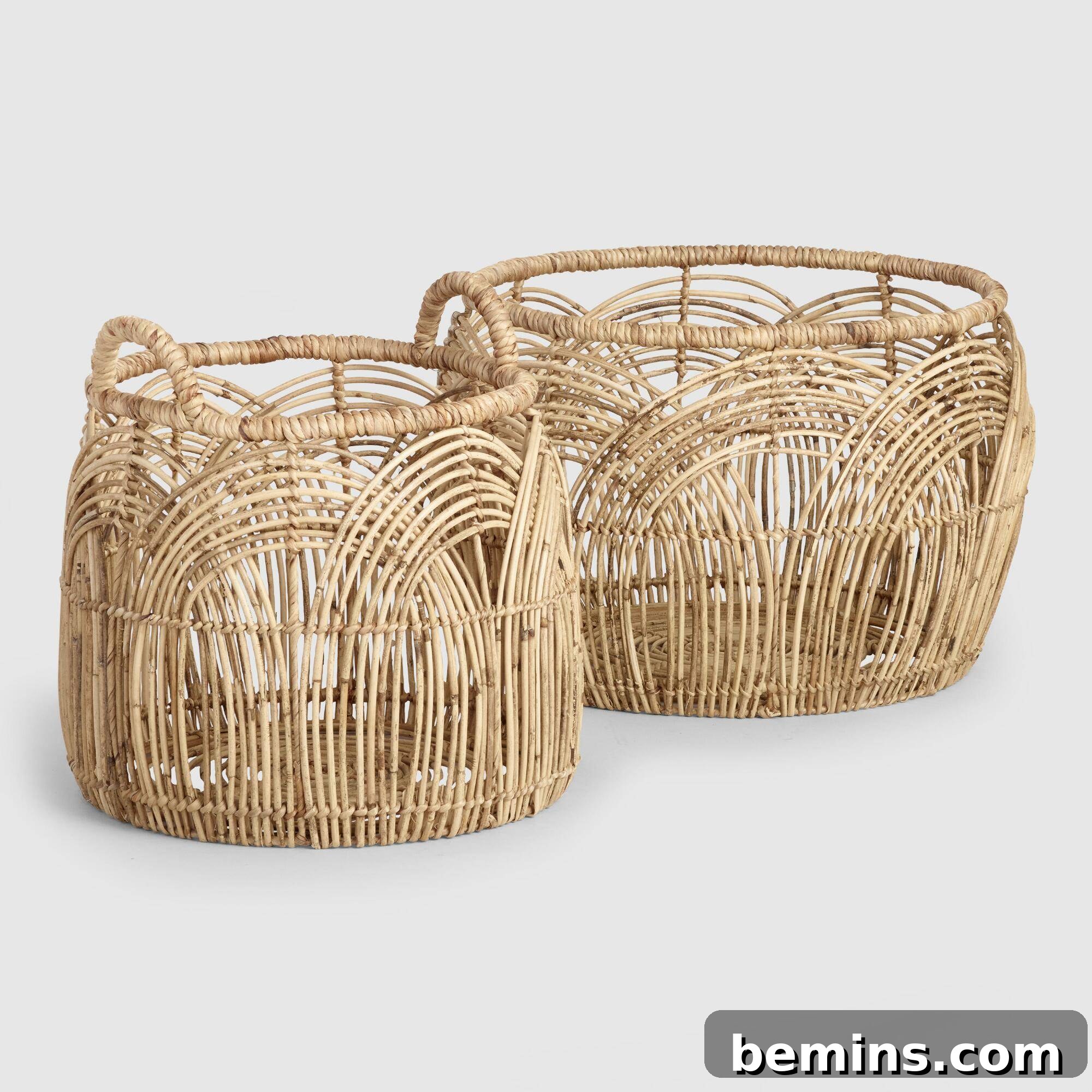 Stylish rattan baskets from World Market, perfect for adding texture and storage to your home