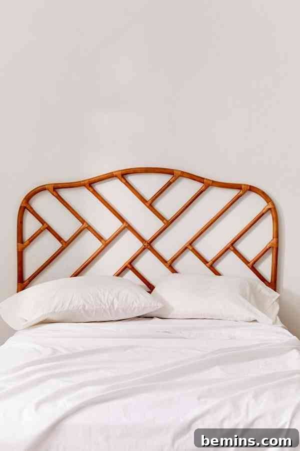 A stunning rattan headboard, a budget-friendly way to upgrade your bedroom