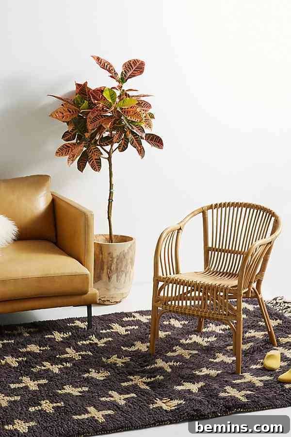 A stylish and affordable rattan chair from Anthropologie