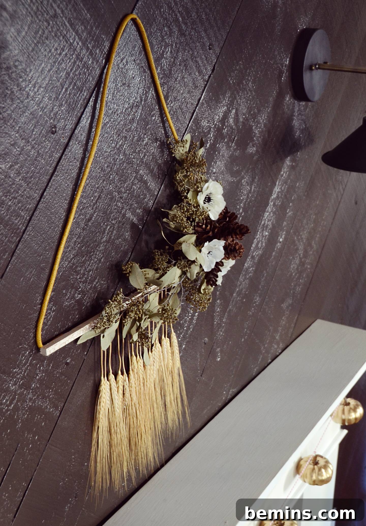 Close-up of Boho Chic Fall Wall Hanging