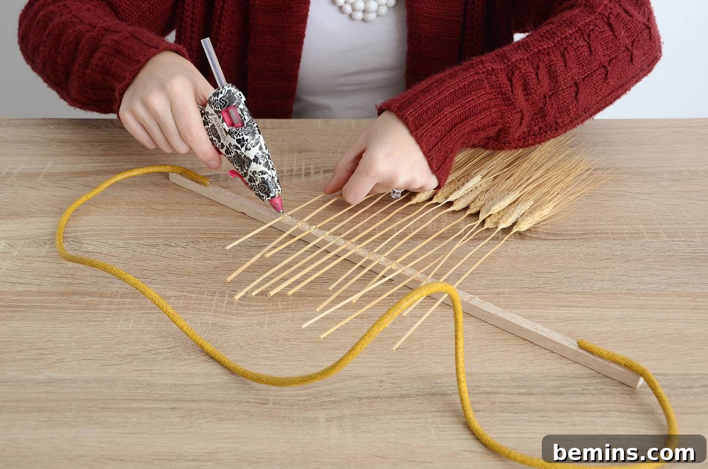 Securing Dried Wheat Stems