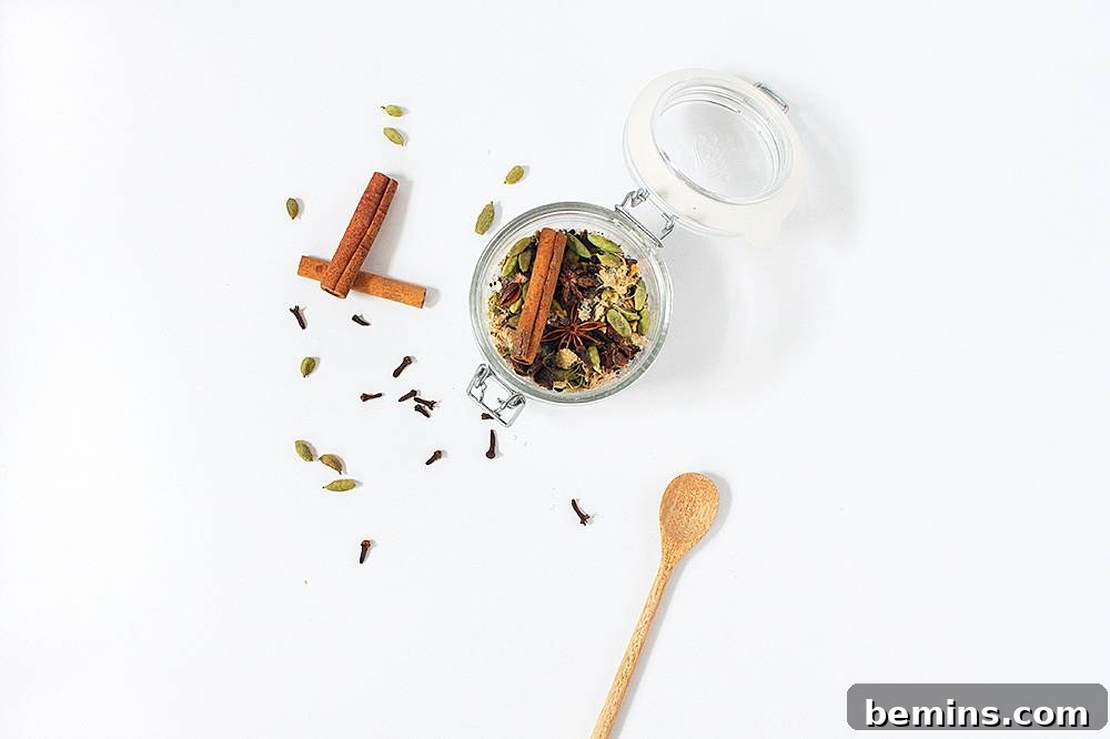 mix of spices and a tea cup