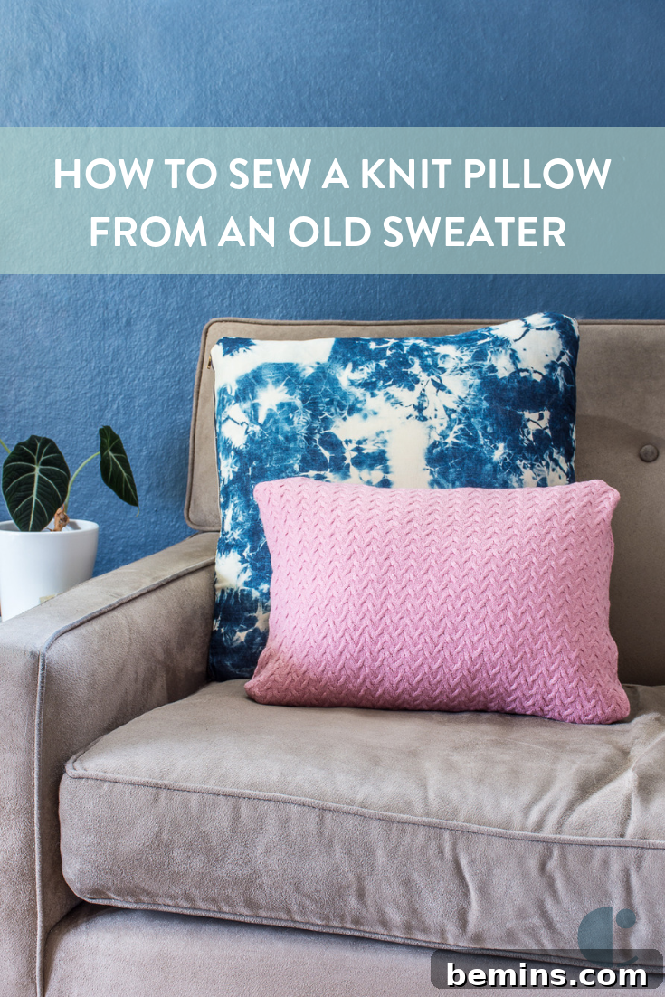 Give Your Old Sweater a New Life: DIY Knit Pillow Project 11 Upcycle an unworn sweater into a knit sweater pillow
