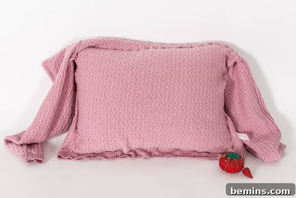 Give Your Old Sweater a New Life: DIY Knit Pillow Project 4 Sweater pillow step 1
