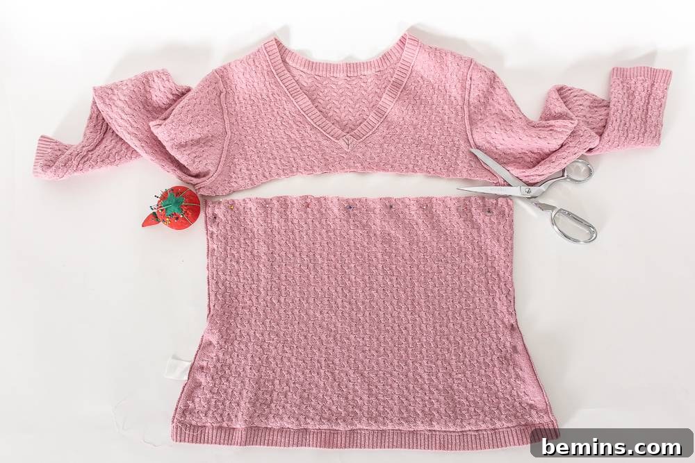 Give Your Old Sweater a New Life: DIY Knit Pillow Project 5 Sweater pillow step 2