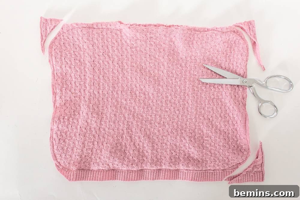 Give Your Old Sweater a New Life: DIY Knit Pillow Project 6 Sweater pillow step 3