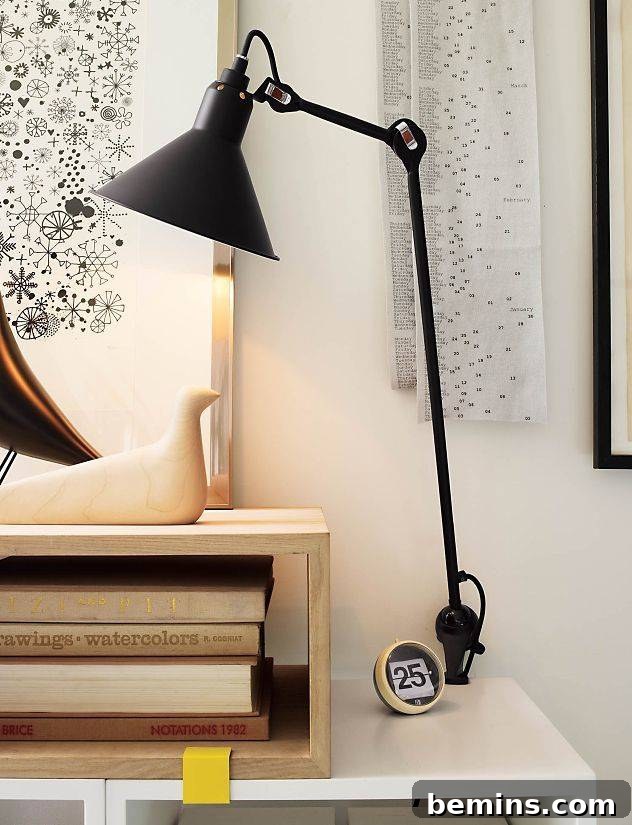 Scandinavian style clamp lamp