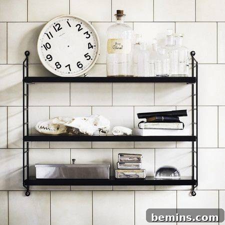String shelves are a staple of Scandinavian style