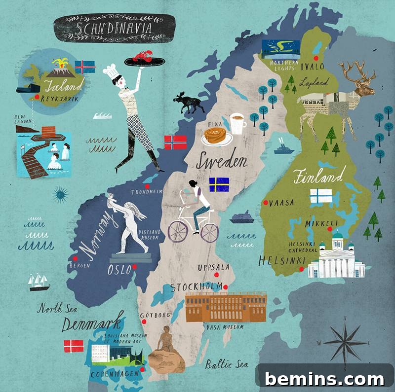 Map of Scandinavian countries