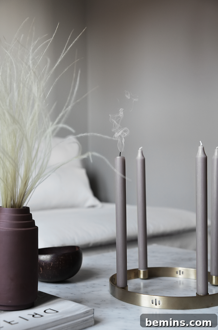 Candles in scandinavian design