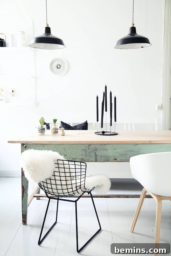 Industrial Scandinavian dining room