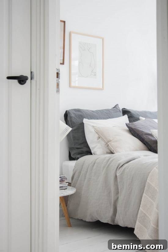 bedroom with natural textiles