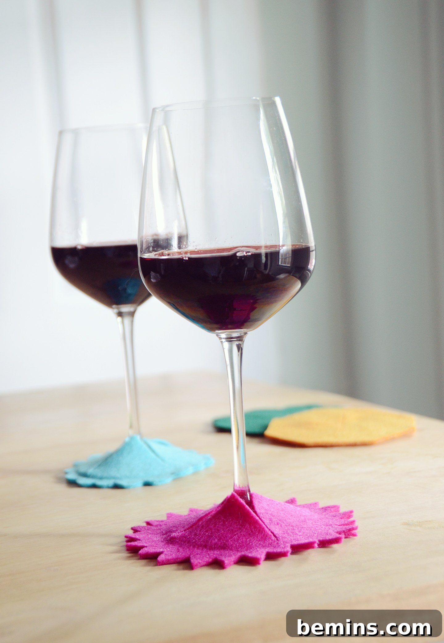 DIY No-Sew Felt Wine Glass Coasters