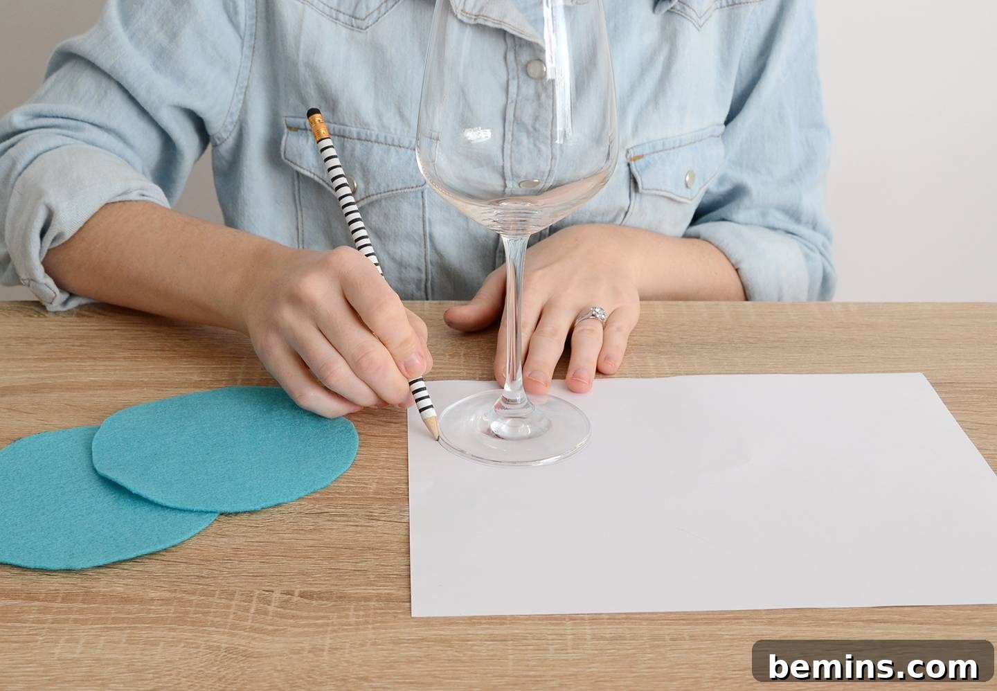 DIY No-Sew Felt Wine Glass Coasters