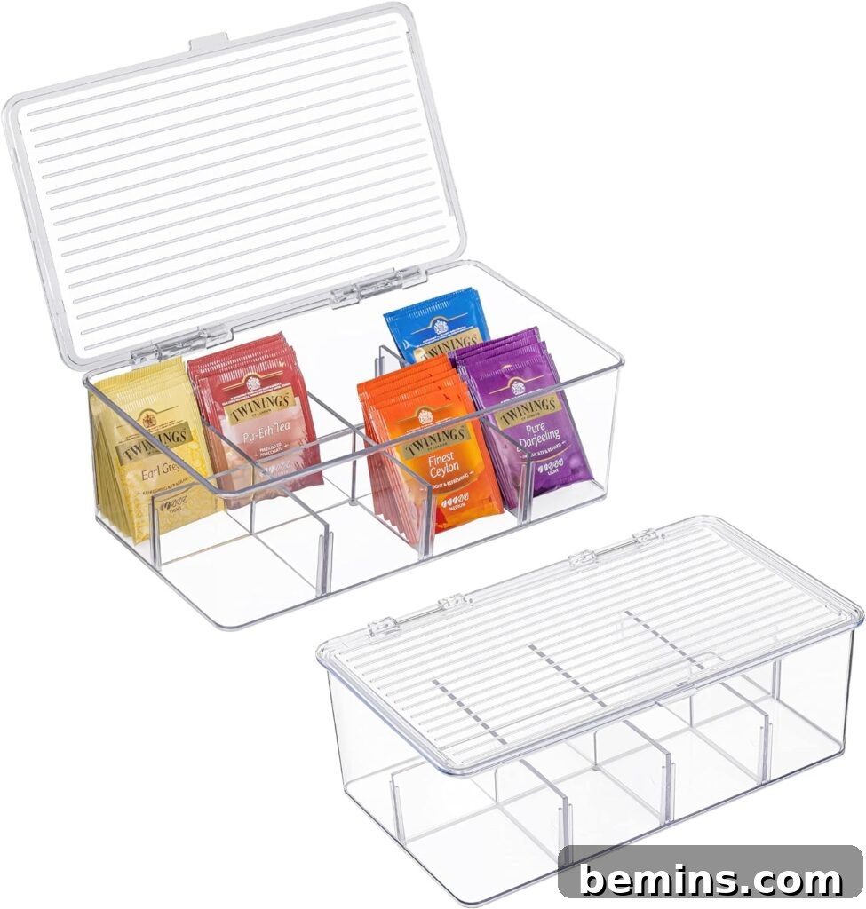 Clear tea storage box