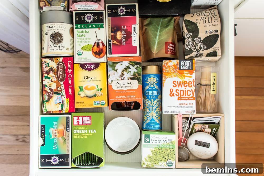 Another example of a neatly organized tea drawer