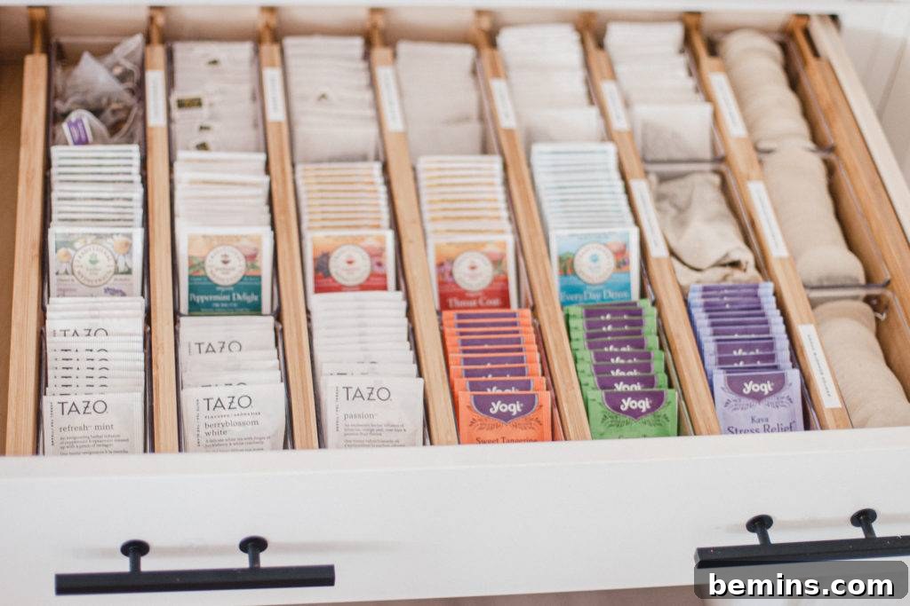 Ultimate DIY tea drawer organization