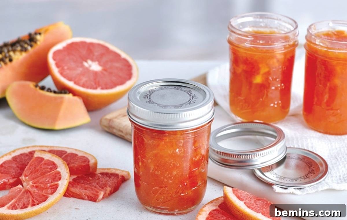 Papaya grapefruit preserves