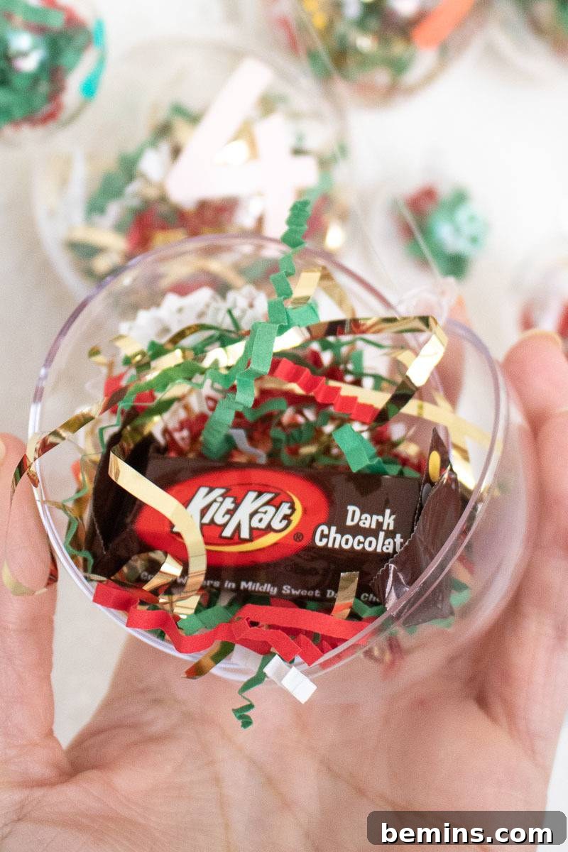 Closeup of DIY Advent calendar project