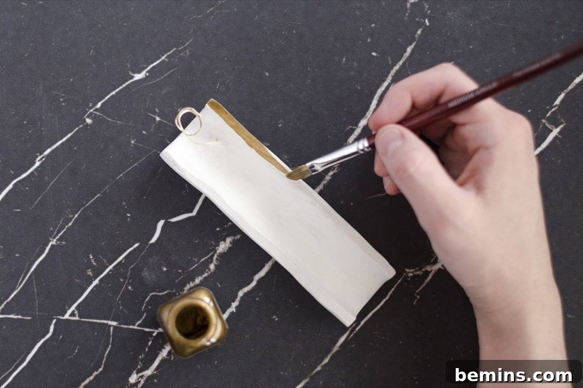 Step 5: Painting the edges with gold
