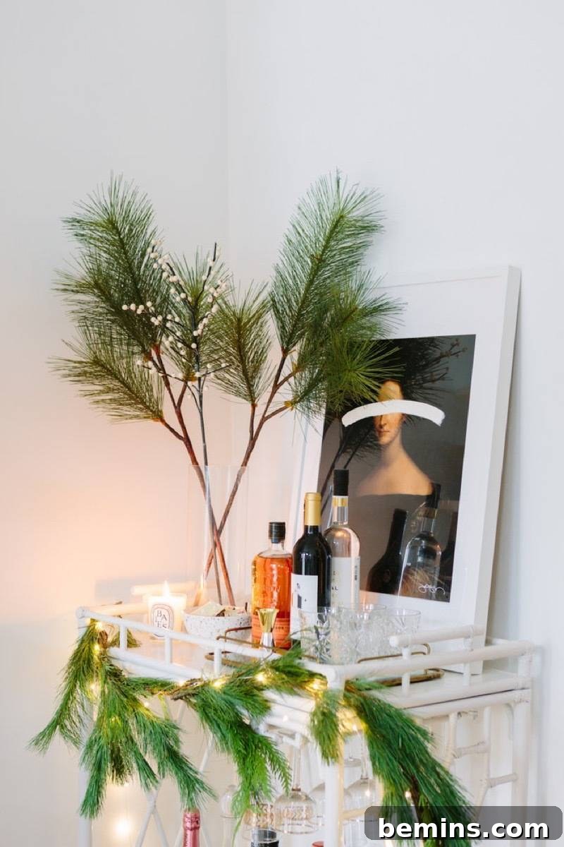 Bar Cart Holiday Styling