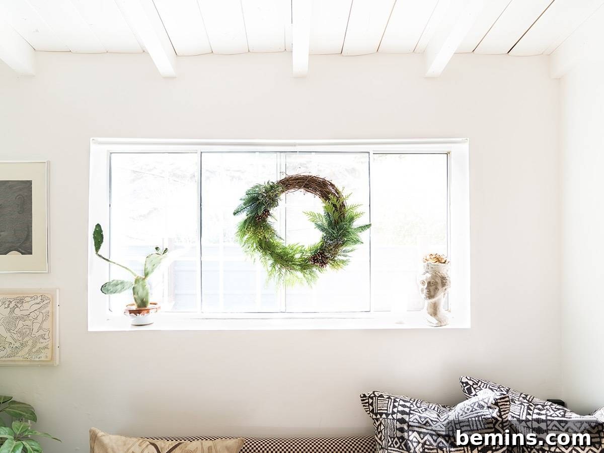 Wreath Hanging in Window