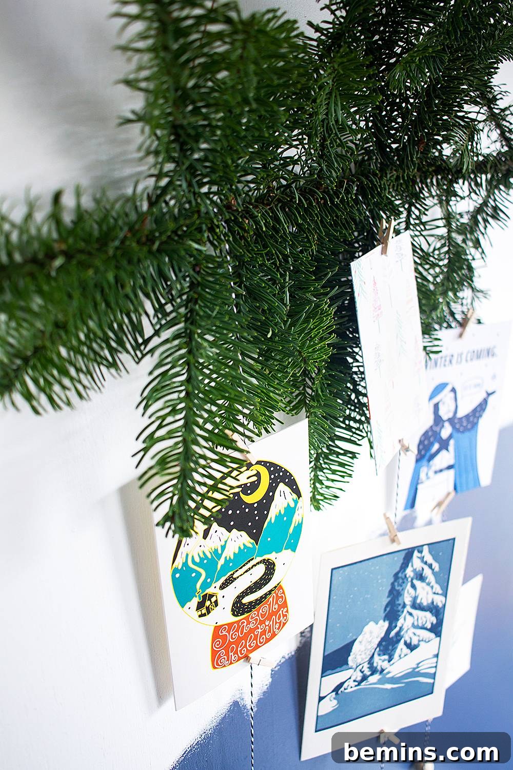 Rustic Holiday Card Display