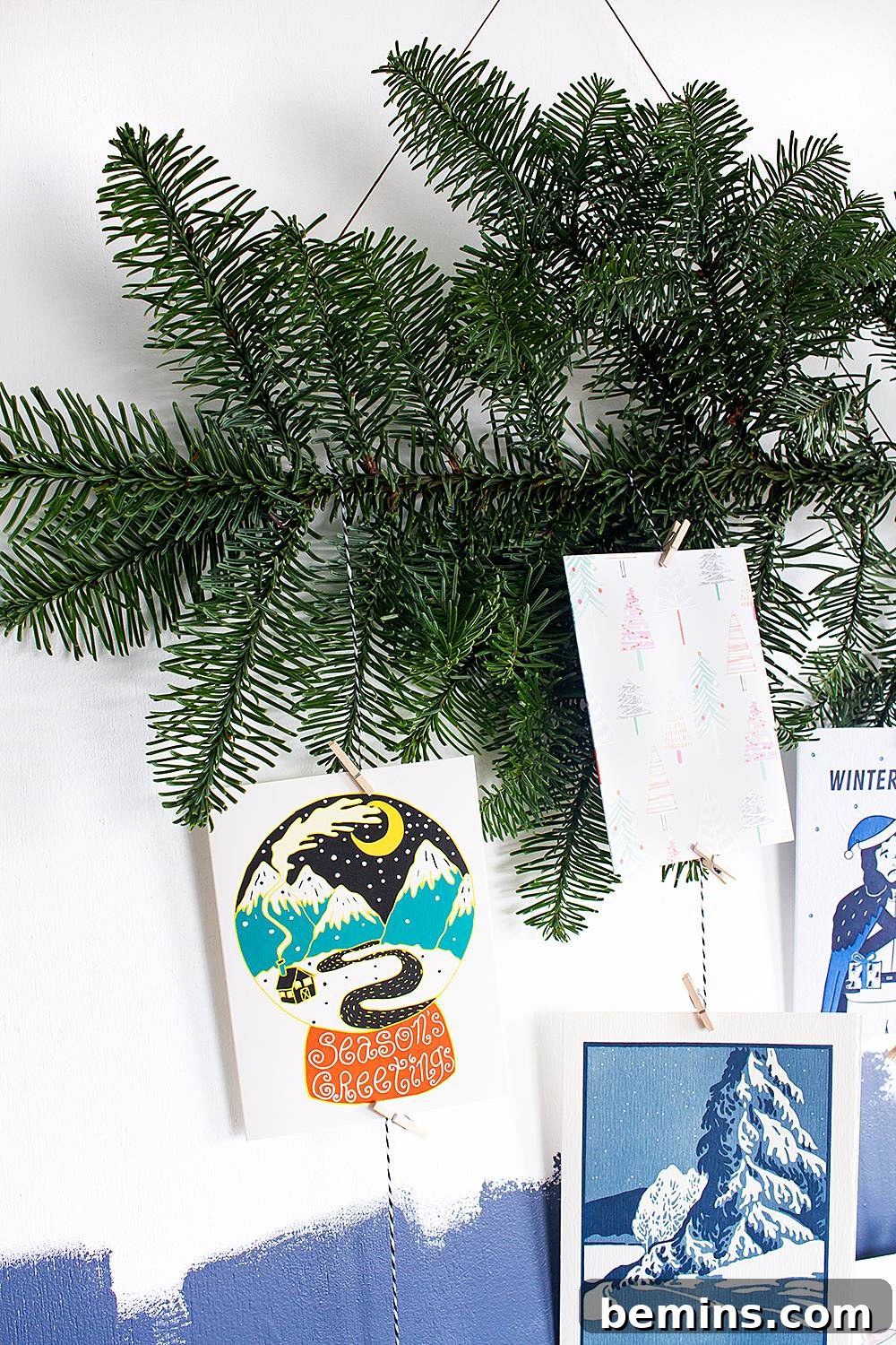 Materials for DIY Branch Holiday Card Display