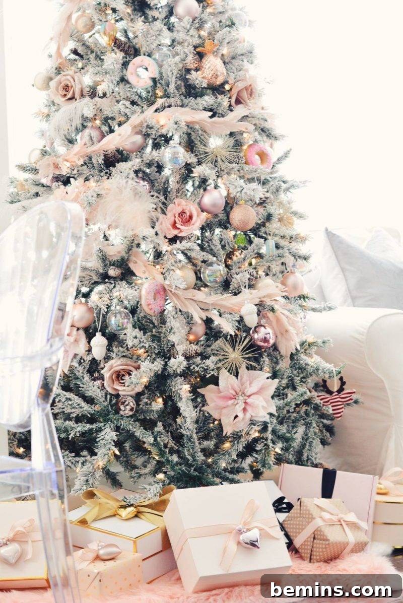 Pale pink Christmas color scheme