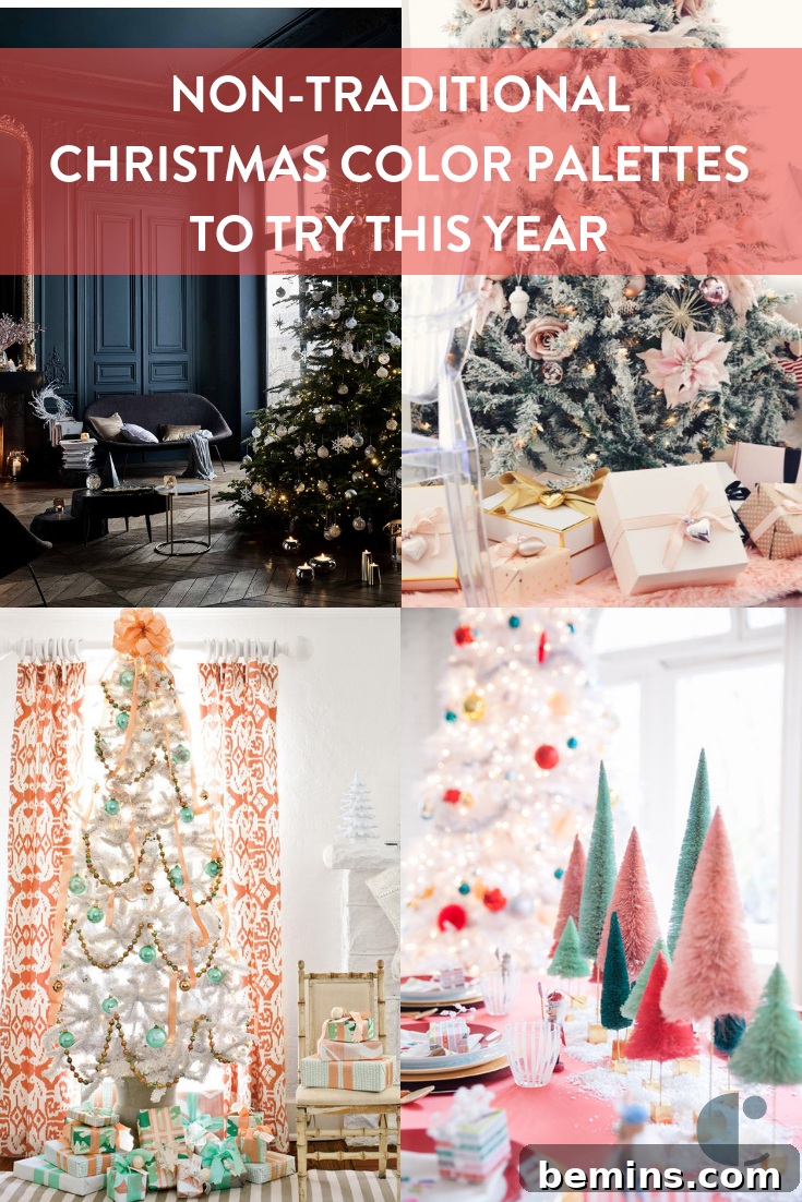 Inspiration for decorating with non-traditional Christmas colors