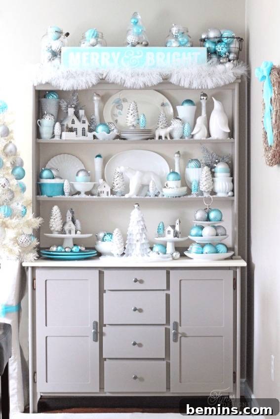 Light blue, white, and silver Christmas color scheme